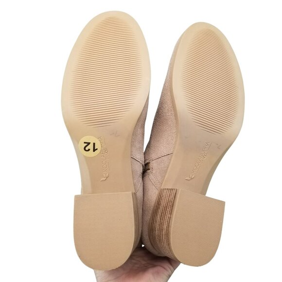 UGG Shoes Womens Size 12 Koolaburra Tan Suede Side Zip Tassel Ankle Booties - Picture 8 of 12